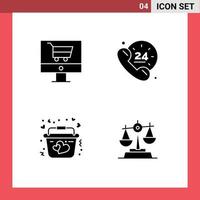 Set of Modern UI Icons Symbols Signs for cart heart shop help romantic Editable Vector Design Elements