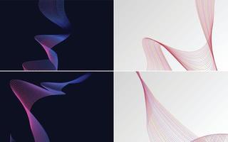 Collection of geometric minimal lines pattern set vector
