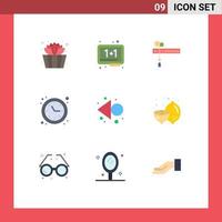 Set of 9 Modern UI Icons Symbols Signs for left time optimization decoration time clock Editable Vector Design Elements