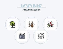 paquete de iconos llenos de línea de otoño 5 diseño de iconos. otoño. lámina. árbol. otoño. estación vector