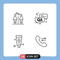 4 Creative Icons Modern Signs and Symbols of love face signs question answer Editable Vector Design Elements