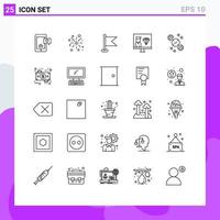 Set of 25 Commercial Lines pack for watch programmer flag development coding Editable Vector Design Elements