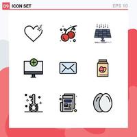 Modern Set of 9 Filledline Flat Colors and symbols such as email gadget panel devices add Editable Vector Design Elements