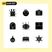 Set of 9 Modern UI Icons Symbols Signs for layout thanksgiving astronaut harvest crop Editable Vector Design Elements