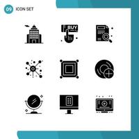 Solid Glyph Pack of 9 Universal Symbols of game connection find share distribute Editable Vector Design Elements