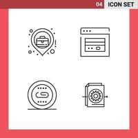 Universal Icon Symbols Group of 4 Modern Filledline Flat Colors of city linking business location web optimization Editable Vector Design Elements