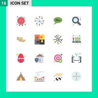 Pictogram Set of 16 Simple Flat Colors of balance dollar conversation money zoom interface Editable Pack of Creative Vector Design Elements