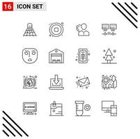 16 Outline concept for Websites Mobile and Apps server computer security shield personal Editable Vector Design Elements