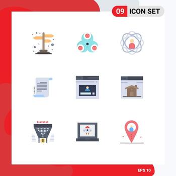 Modern Set of 9 Flat Colors Pictograph of internet scenario abilities novel skills Editable Vector Design Elements