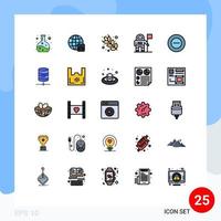 paquete de iconos de vector de stock de 25 signos y símbolos de línea para harina de muñeca de dinero menos elementos de diseño de vector editables