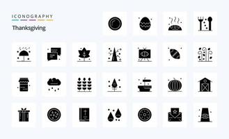 25 Thanks Giving Solid Glyph icon pack vector