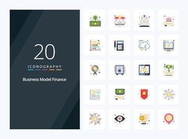 20 Finance Flat Color icon for presentation vector