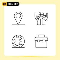 4 Creative Icons Modern Signs and Symbols of gps web care earth equipment Editable Vector Design Elements