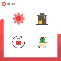 4 Universal Flat Icons Set for Web and Mobile Applications setting arrow global road integration rotate Editable Vector Design Elements