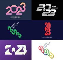 Big Collection of 2023 Happy New Year symbols Cover of business diary for 2023 with wishes vector