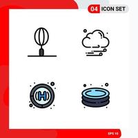 Universal Icon Symbols Group of 4 Modern Filledline Flat Colors of drink hospital kitchen weather swim Editable Vector Design Elements