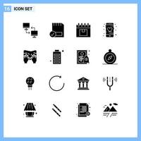 16 Solid Glyph concept for Websites Mobile and Apps like application devices product management Editable Vector Design Elements