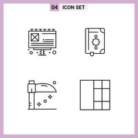 Set of 4 Modern UI Icons Symbols Signs for ad holiday quran ramadhan grid Editable Vector Design Elements