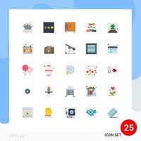 Group of 25 Modern Flat Colors Set for present meeting home dialog business Editable Vector Design Elements