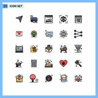 Stock Vector Icon Pack of 25 Line Signs and Symbols for ecommerce view development imagination eyesight Editable Vector Design Elements