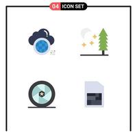 4 Flat Icon concept for Websites Mobile and Apps cloud featured star world night superhero Editable Vector Design Elements