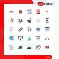 Modern Set of 25 Flat Colors Pictograph of sample computer shopping audio marker Editable Vector Design Elements