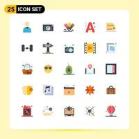 Universal Icon Symbols Group of 25 Modern Flat Colors of save stack pms money education Editable Vector Design Elements