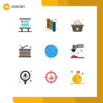 9 Flat Color concept for Websites Mobile and Apps printing web diet arrow festival Editable Vector Design Elements