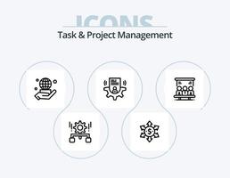 Task And Project Management Line Icon Pack 5 Icon Design. . user. gear. contact. watch vector