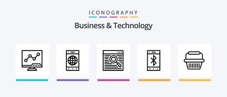Business and Technology Line 5 Icon Pack Including chart. energy. air conditioner. charging. accumulator. Creative Icons Design vector