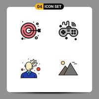 Universal Icon Symbols Group of 4 Modern Filledline Flat Colors of clot customer service handicraft iot management Editable Vector Design Elements