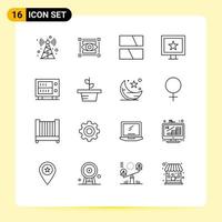 16 Outline concept for Websites Mobile and Apps growth money frame deposit stars Editable Vector Design Elements