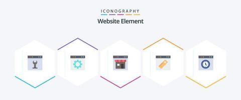 Website Element 25 Flat icon pack including page. browser. page. website. tool vector