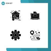 User Interface Pack of Basic Solid Glyphs of eco resume home business web Editable Vector Design Elements