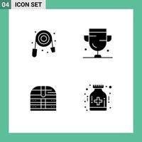 Universal Icon Symbols Group of 4 Modern Solid Glyphs of hose box plumbing cup ireland Editable Vector Design Elements