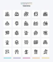 Creative Valentine 25 OutLine icon pack  Such As love. love. ring. day. valentine vector