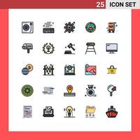 conjunto de 25 iconos modernos de la interfaz de usuario signos de símbolos para la audiencia del carrito de la compra que conecta elementos de diseño vectorial editables del rompecabezas de destino vector