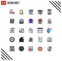 conjunto de 25 iconos de interfaz de usuario modernos signos de símbolos para teléfonos móviles playland comprar jugar jardín de infantes elementos de diseño vectorial editables vector