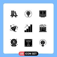 Modern Set of 9 Solid Glyphs Pictograph of storage furniture innovation files business Editable Vector Design Elements