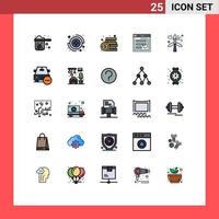 paquete de iconos de vector de stock de 25 signos y símbolos de línea para phishing elementos de diseño de vector editables de pago de moneda de internet