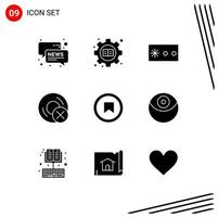 Pictogram Set of 9 Simple Solid Glyphs of plus hardware password gadget devices Editable Vector Design Elements