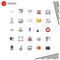 Universal Icon Symbols Group of 25 Modern Flat Colors of board sweet home balloon love women Editable Vector Design Elements