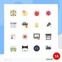 Group of 16 Modern Flat Colors Set for web setting web options autumn equalizer setting Editable Pack of Creative Vector Design Elements