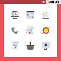 Universal Icon Symbols Group of 9 Modern Flat Colors of pie chart credit hot card ui Editable Vector Design Elements