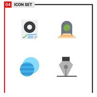 4 Thematic Vector Flat Icons and Editable Symbols of check new page plant science Editable Vector Design Elements