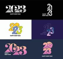 Big Set of 2023 Happy New Year logo text design 2023 number design template vector