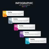 Diagrama de infografía de 5 opciones Informe anual Diseño web Concepto de negocio Pasos o procesos vector