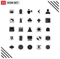 25 Creative Icons Modern Signs and Symbols of padlock body description avatar back Editable Vector Design Elements