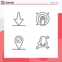 Universal Icon Symbols Group of 4 Modern Filledline Flat Colors of arrow air hand spa health Editable Vector Design Elements