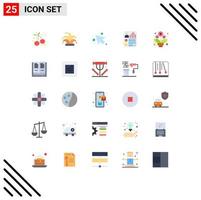 25 Creative Icons Modern Signs and Symbols of roses bouquet up user page Editable Vector Design Elements